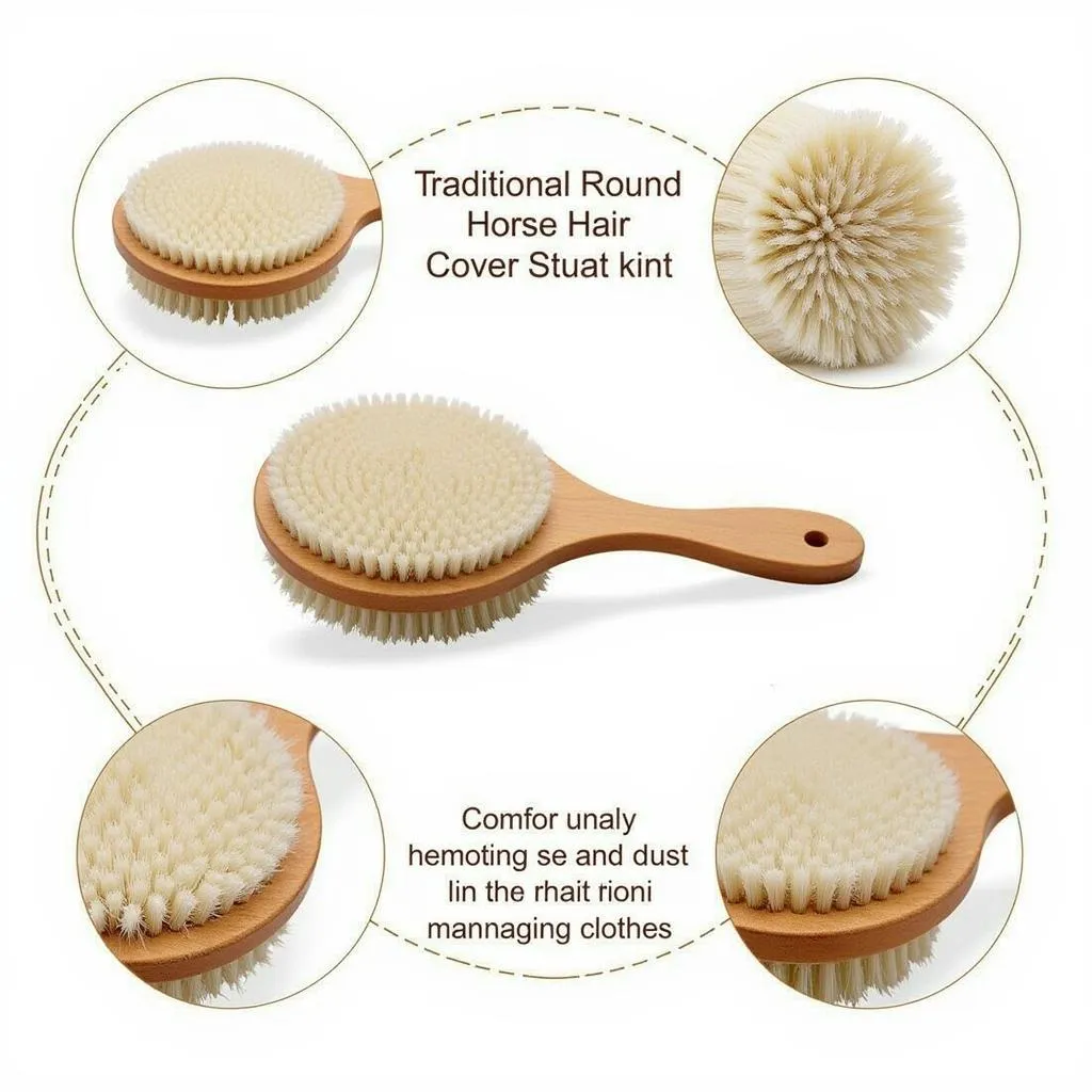 Round Horse Hair Clothes Brush