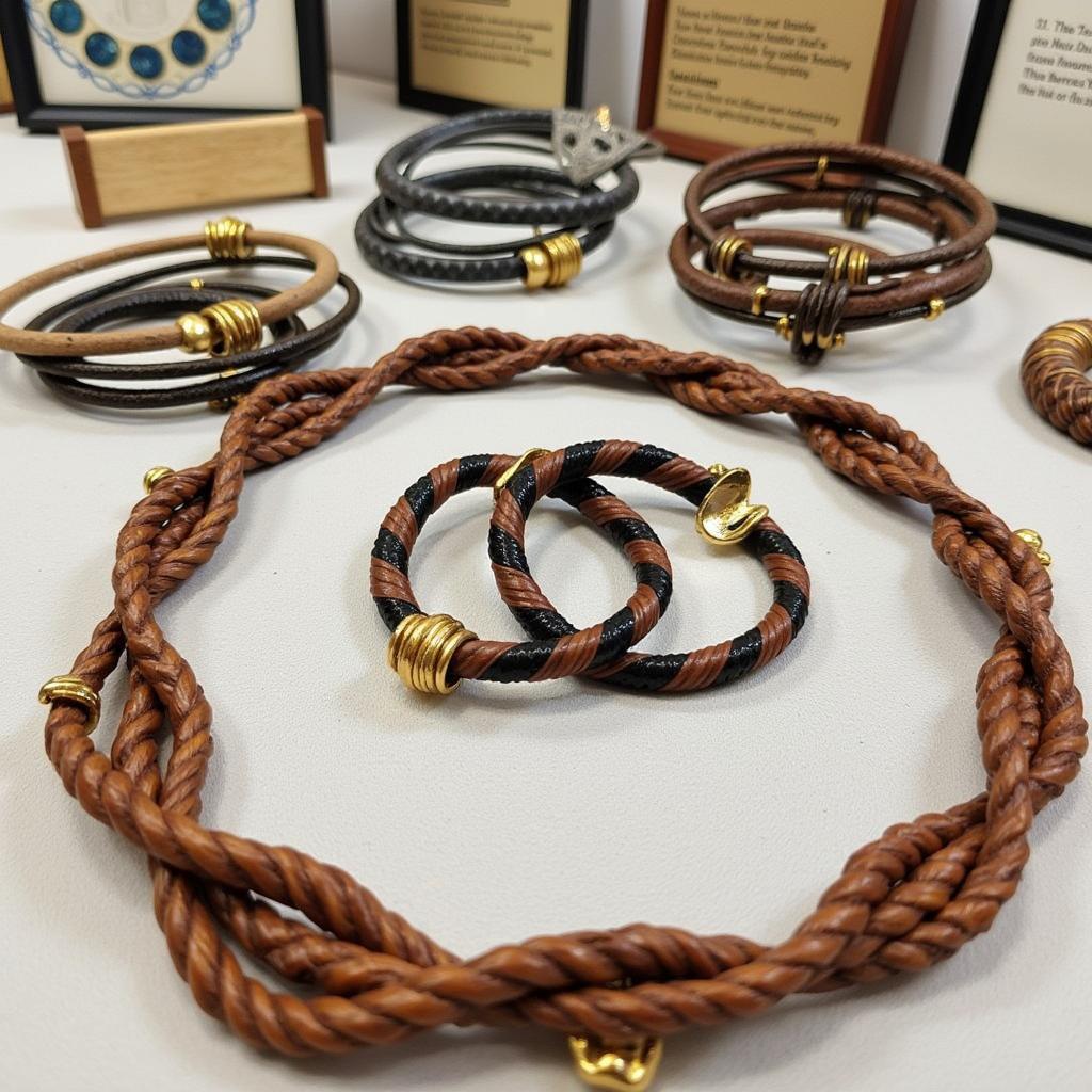 A selection of horse hair jewelry