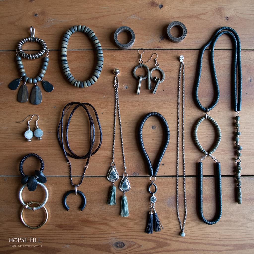 A collection of various horse hair jewellery