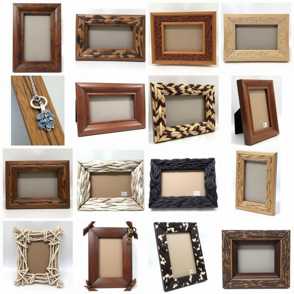 A collection of horse hair picture frames showcasing various designs and techniques.