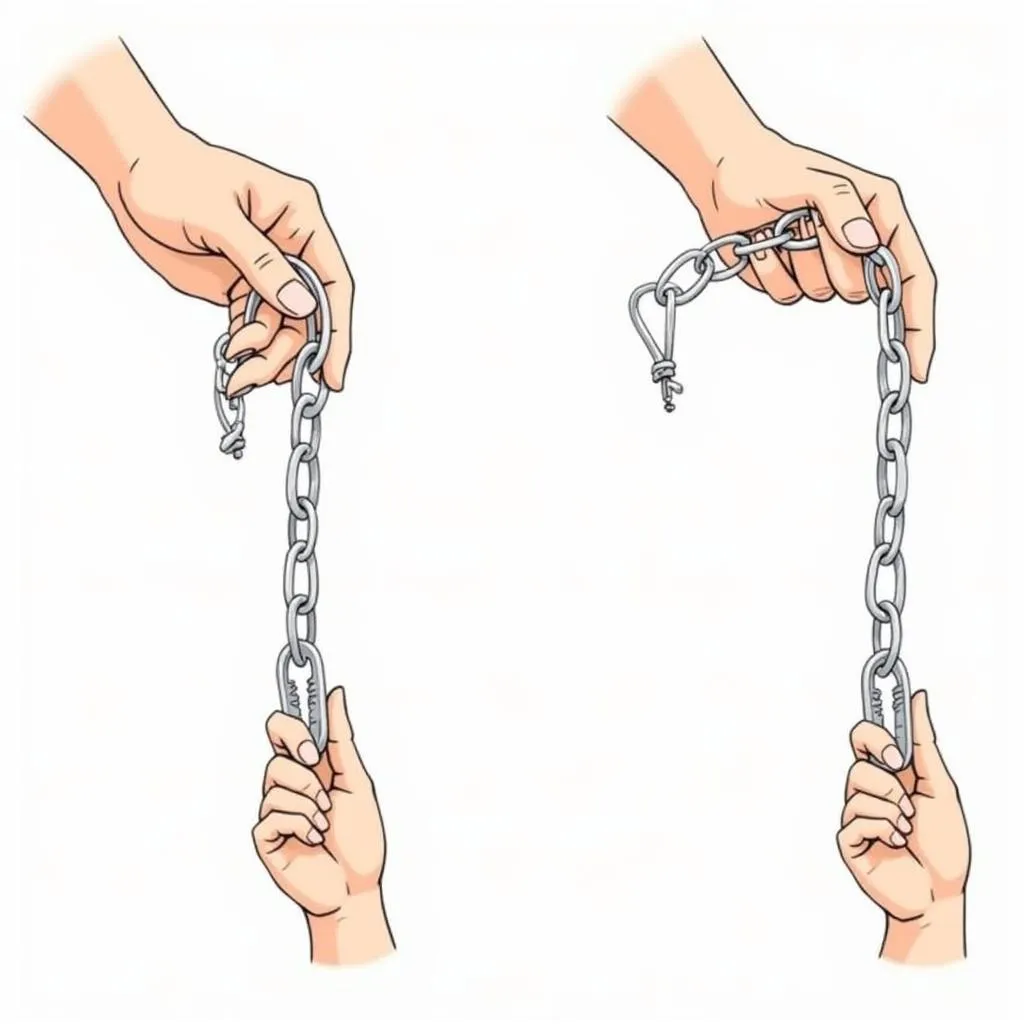 Horse Handler Holding Stud Chain Correctly