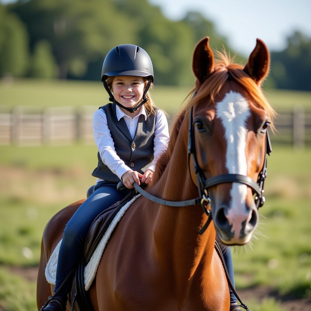 Horse Head Print - Girl Riding