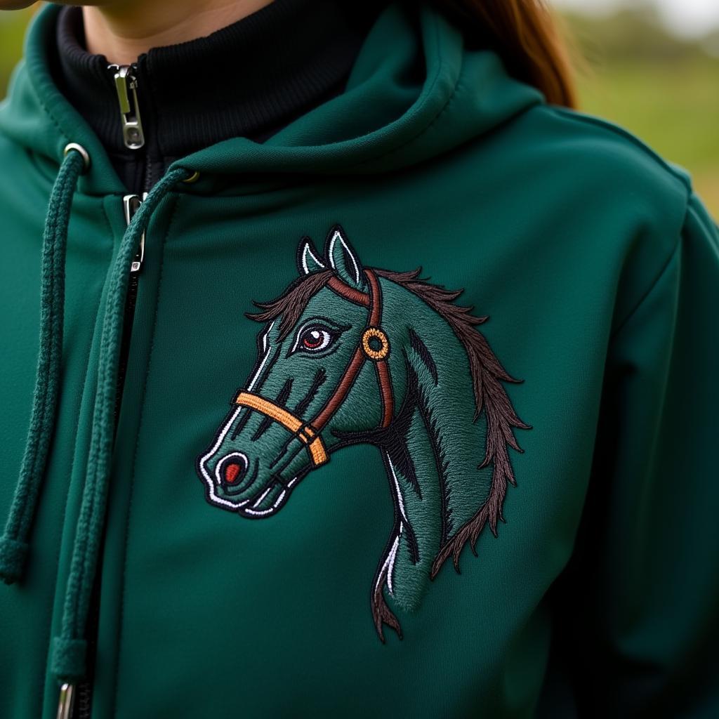 Close-Up of Horse Hoodie Design Details