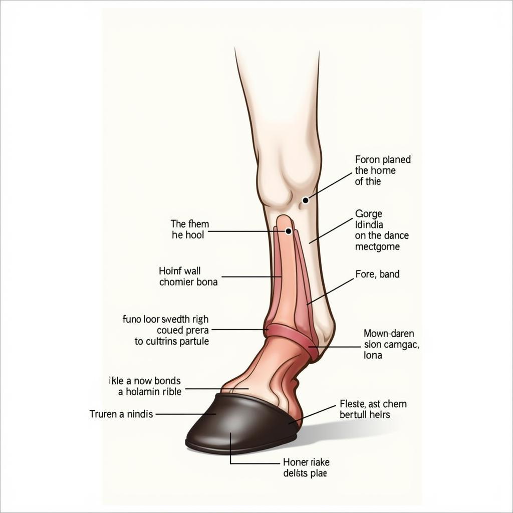 Horse hoof anatomy diagram