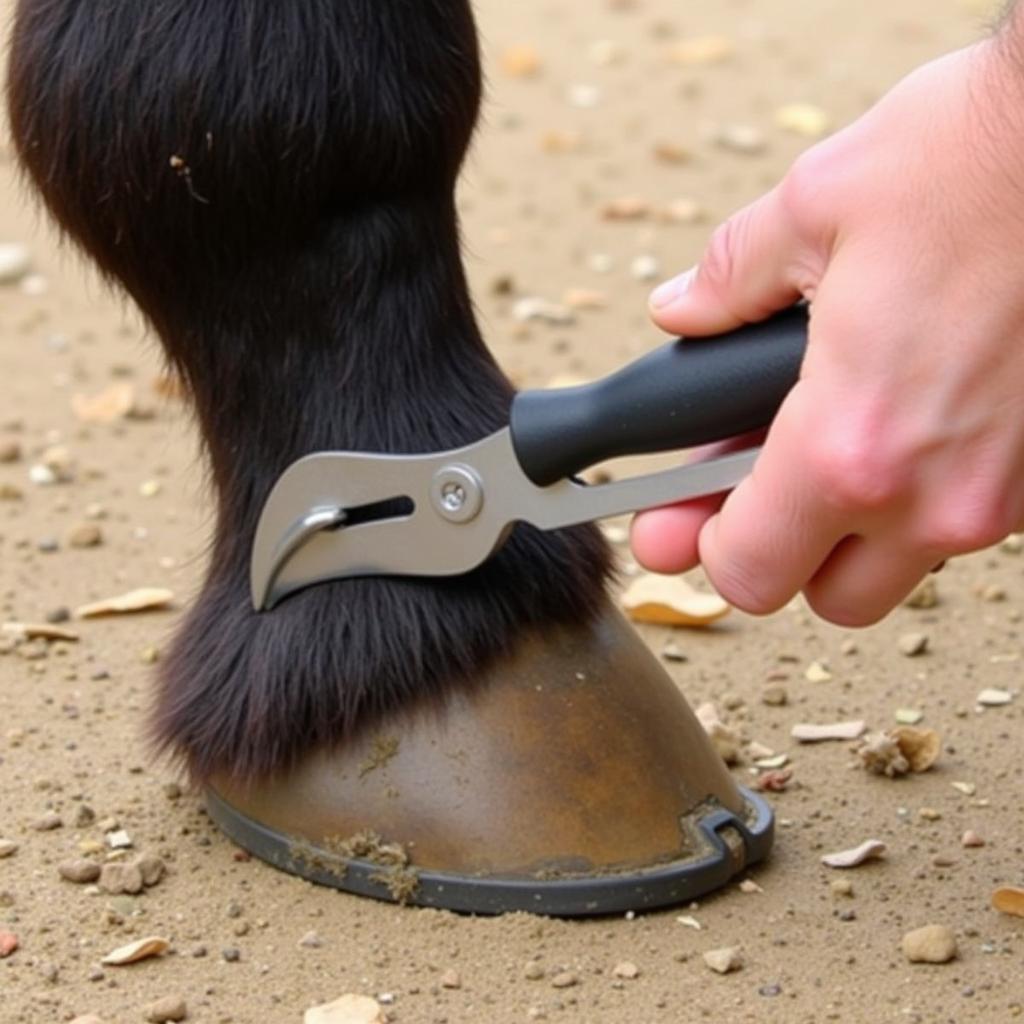 Using a Horse Hoof Pick