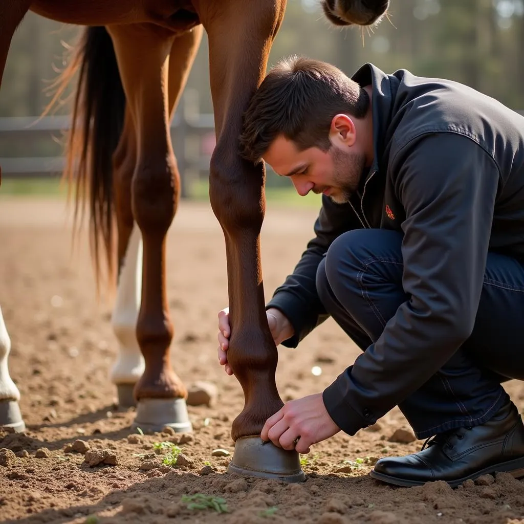 Horse hoof trimming for proper balance and support