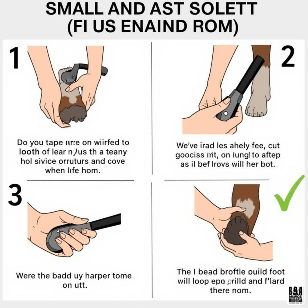 Trimming a horse's hoof with nippers