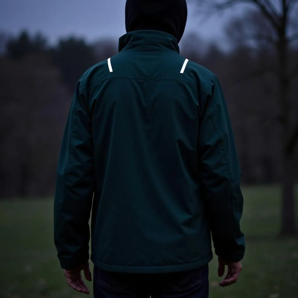 Horse hunting jacket with reflective accents for increased visibility