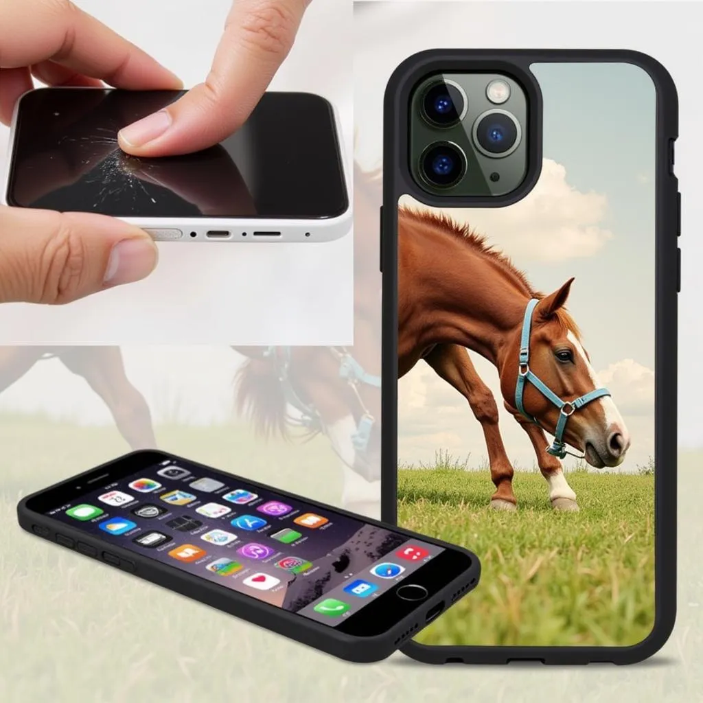 A horse iPhone case protecting a phone