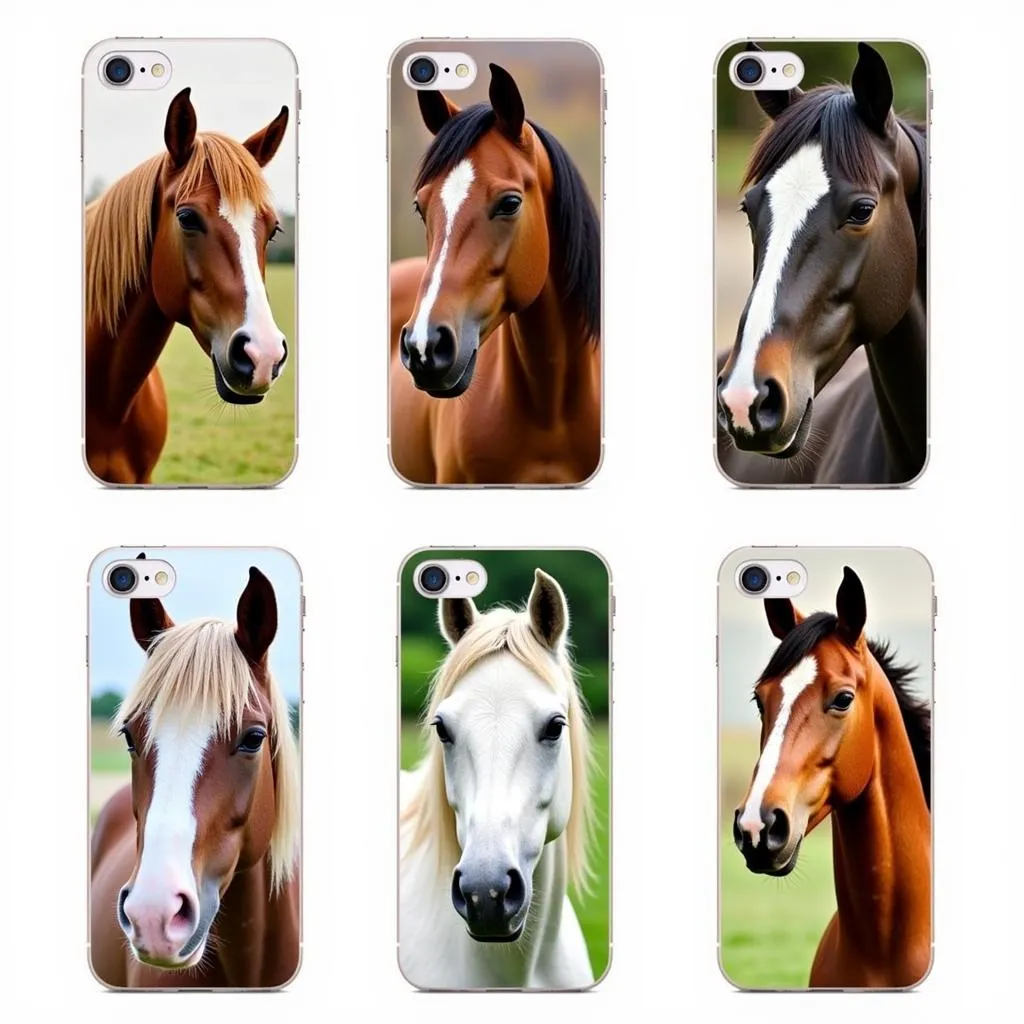 A variety of horse iPhone cases