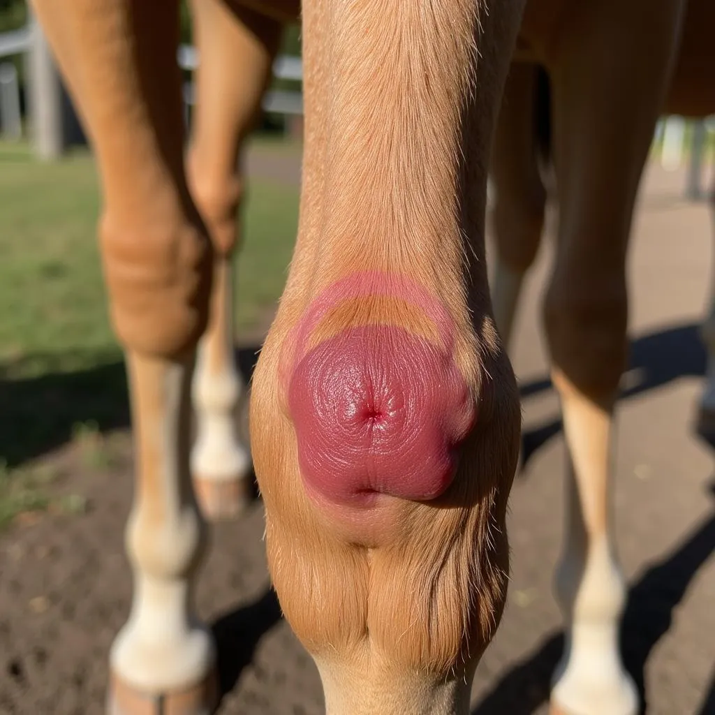 Horse Leg with Insect Bite Mark