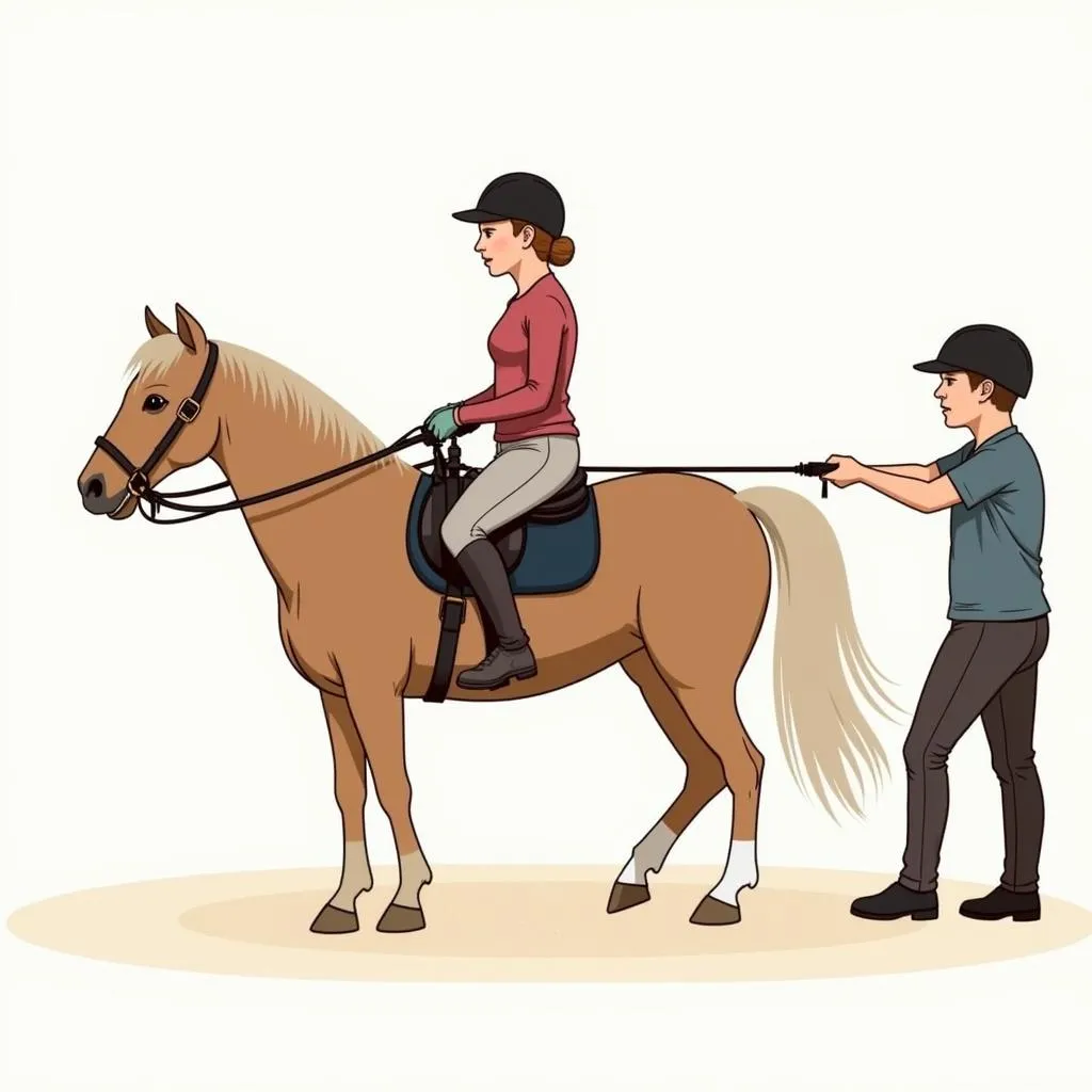 Horse Lunging with Side Reins Properly Adjusted