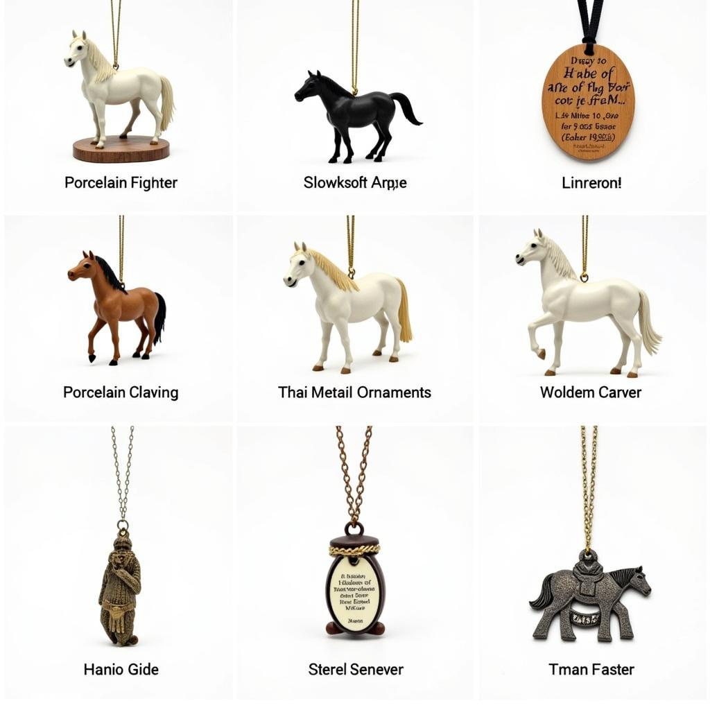 Various Horse Memorial Ornament Styles