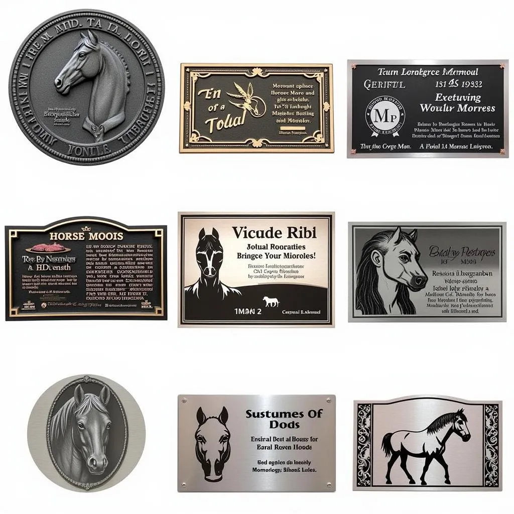 A range of horse memorial plaque design options for your beloved equine companion