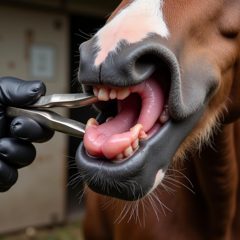 Horse with a Mouth Injury