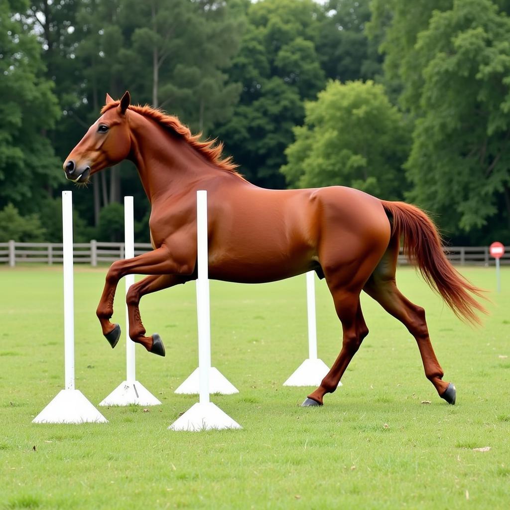 Horse Navigating Poles