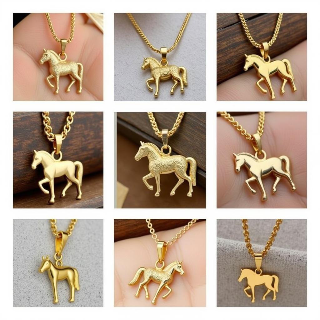 Gold Horse Necklace Men's Style