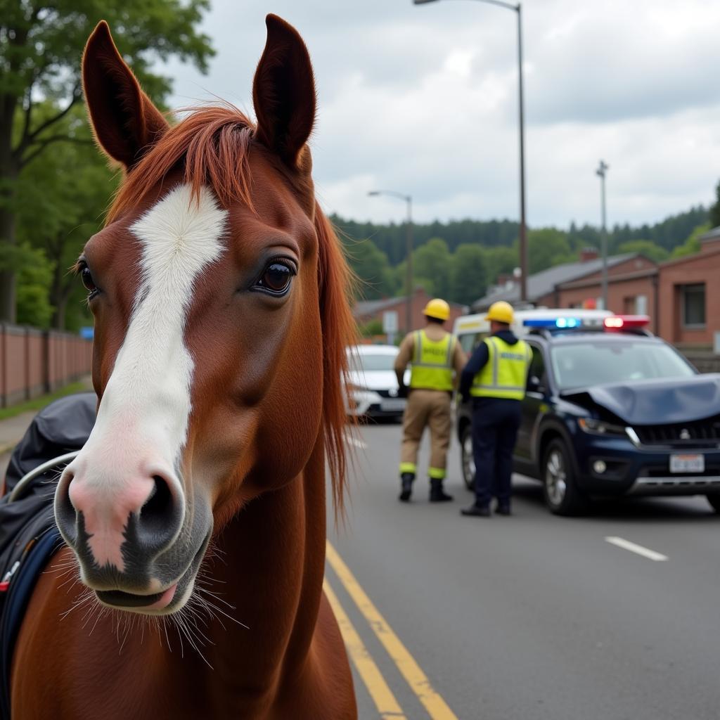 Horse Observing an Accident