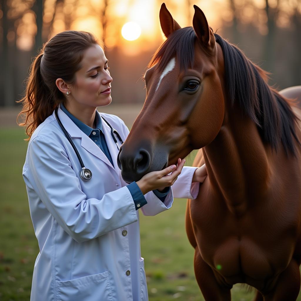 Support System: A horse owner seeks solace from a veterinarian