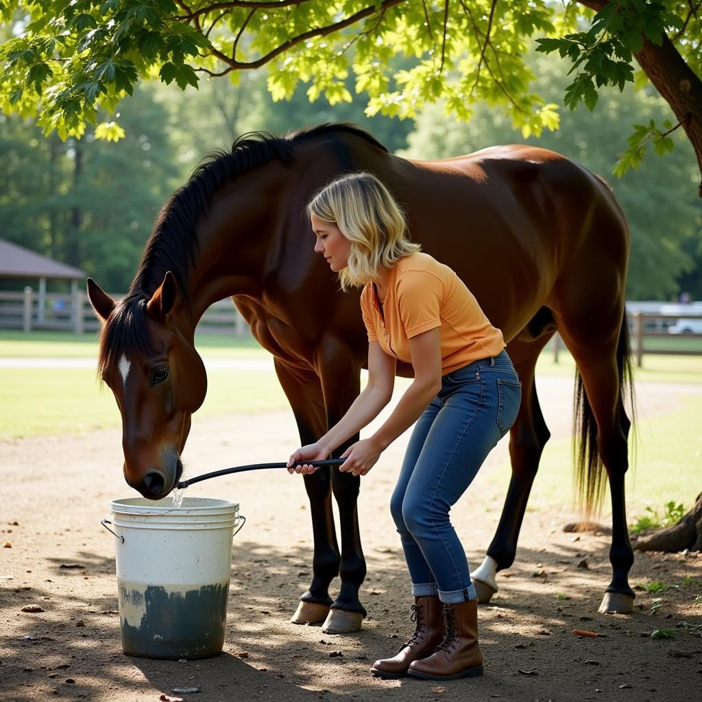 Providing Water and Shade for Horses