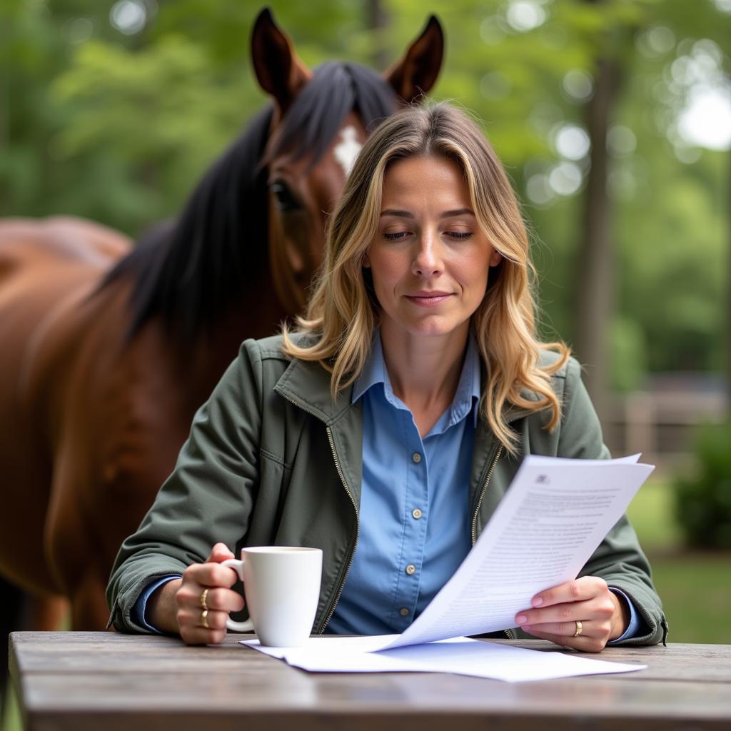 Horse Owner Reviewing LIC Documents