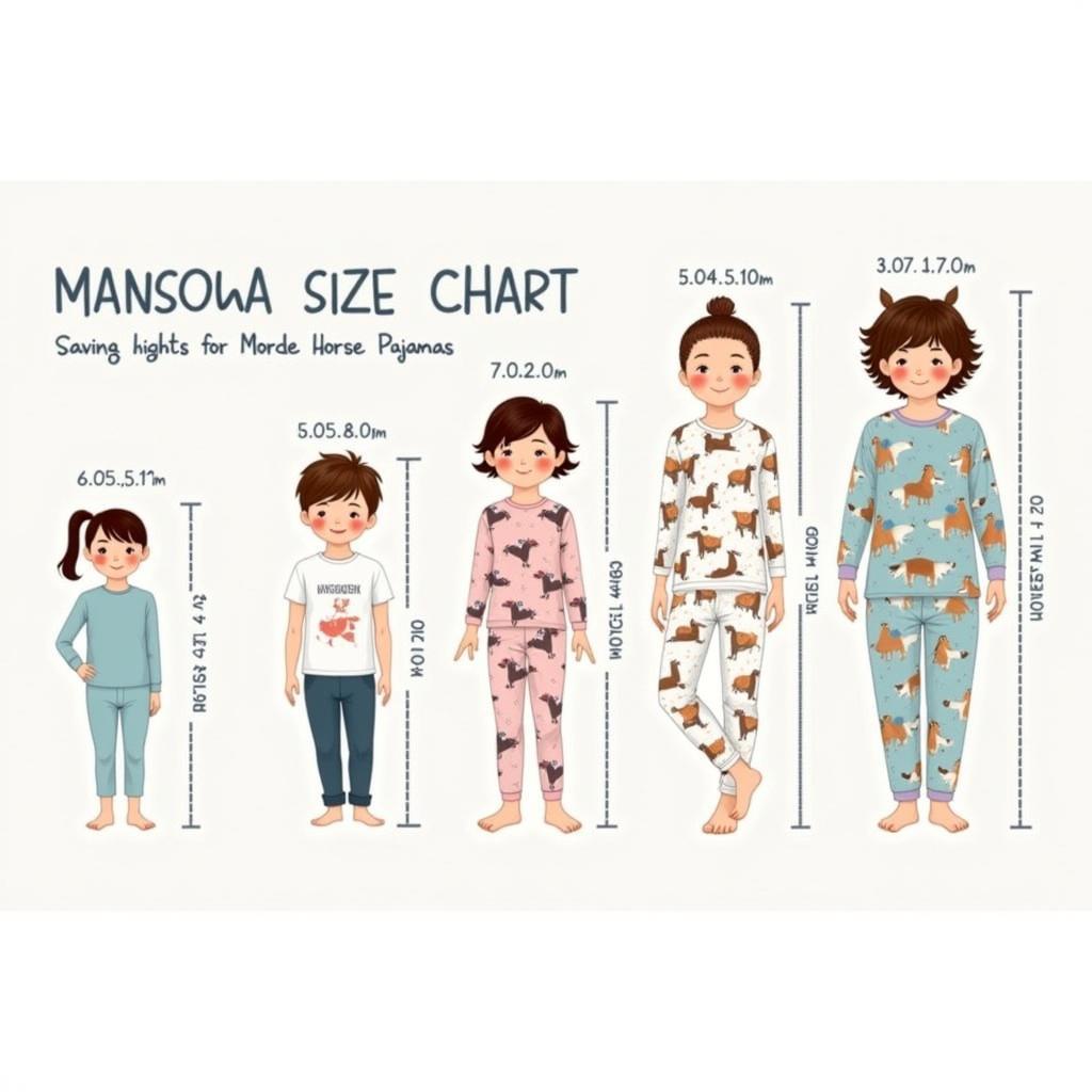 Junior horse pajamas size chart