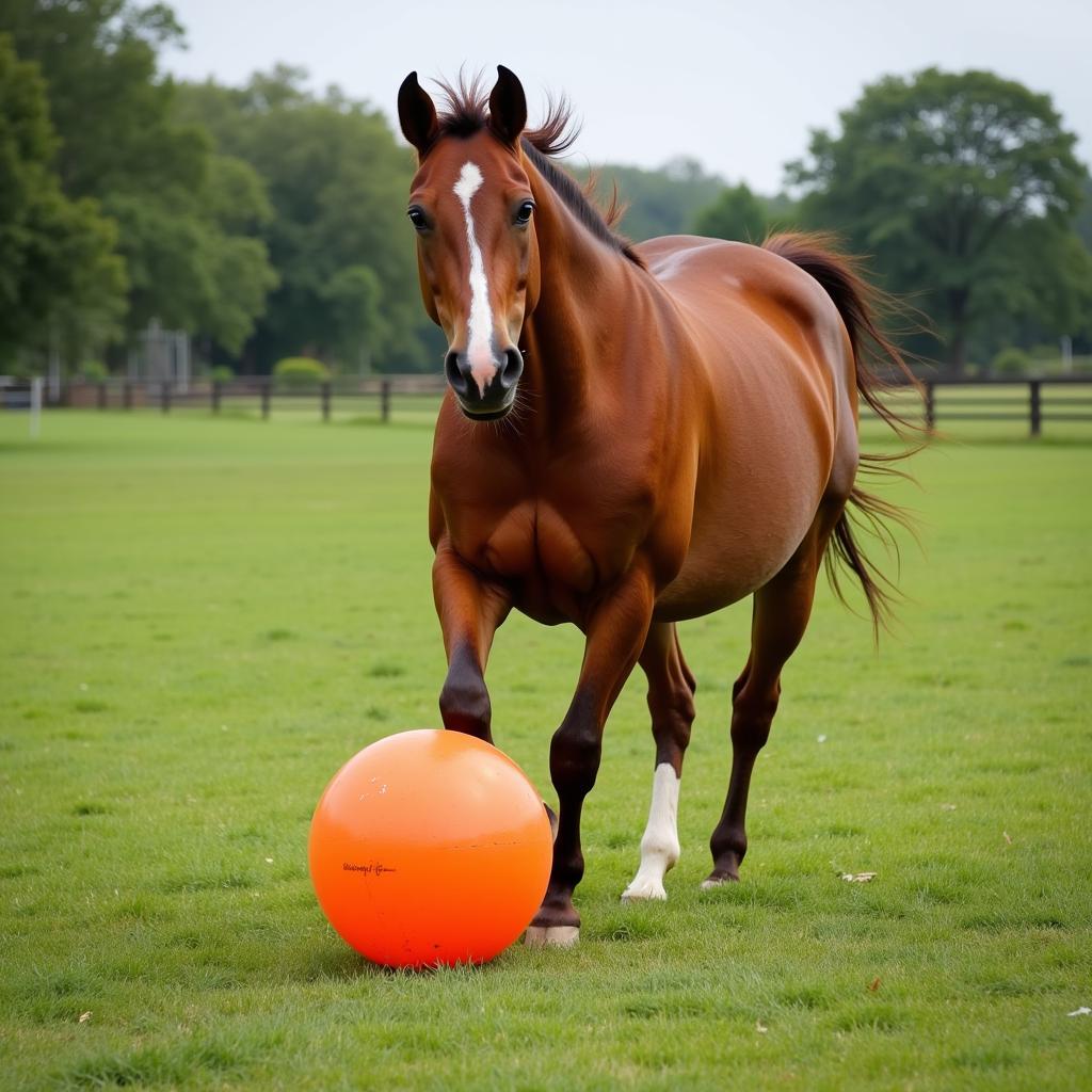 Horse Playing with Ball Toy