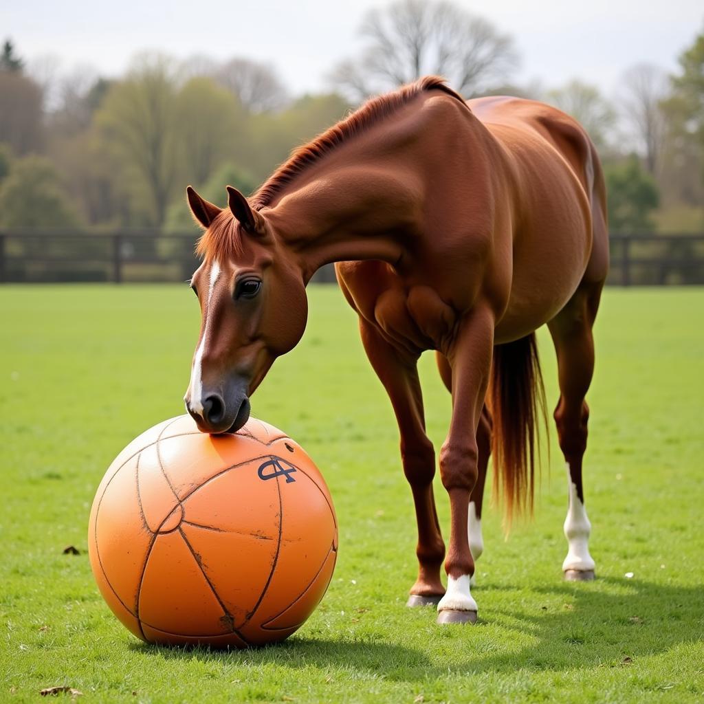 Horse Playing With Ball Toy