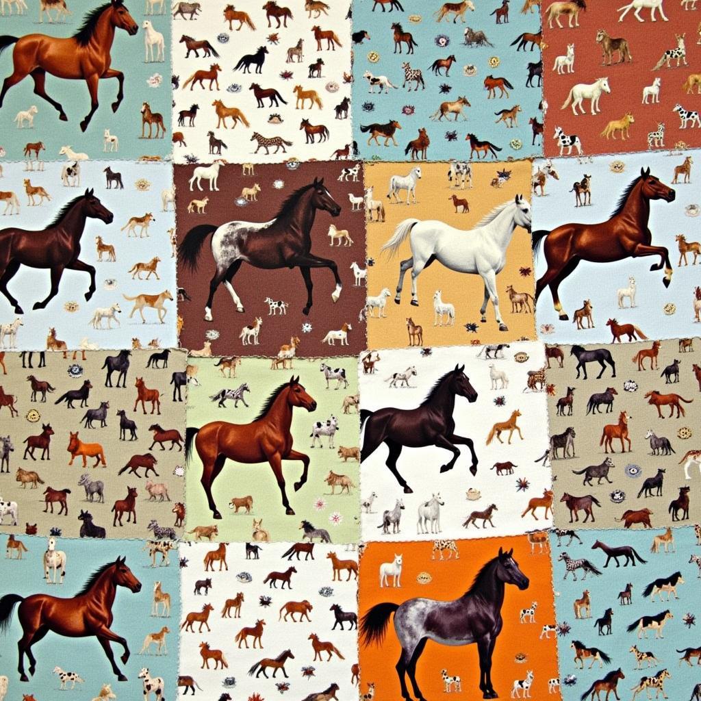 Variety of horse print cotton fabrics