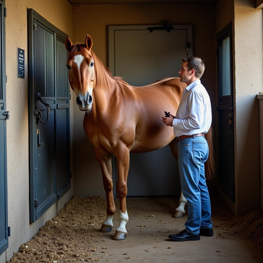 Horse Recovering from Dormosedan Sedation