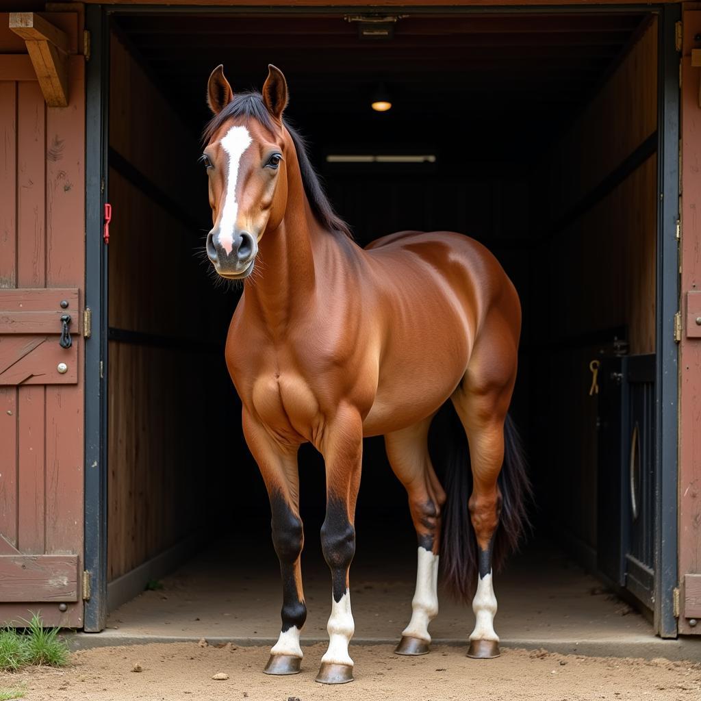 Horse Recovering After Muscle Relaxant Treatment