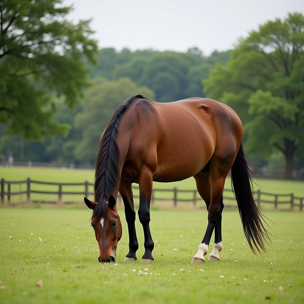 Horse Relaxing in Pasture