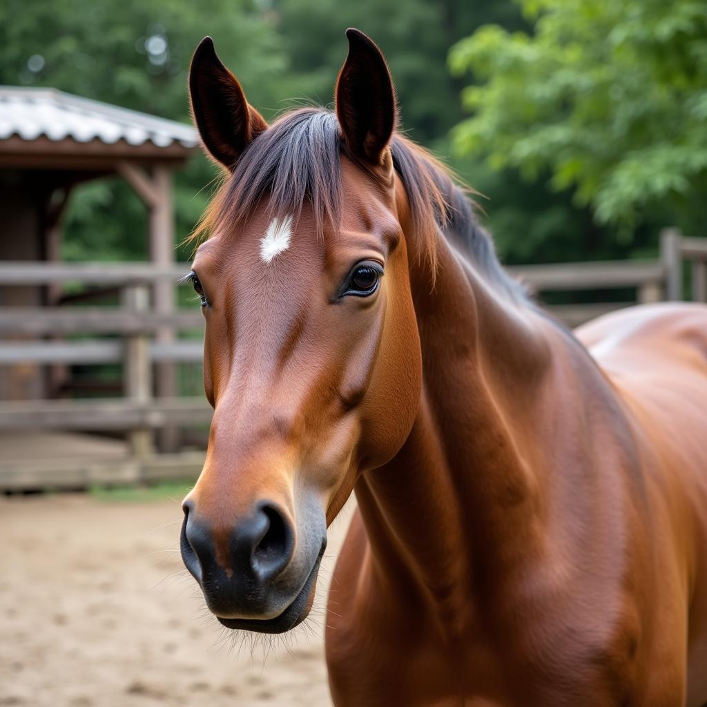 Horse available for adoption at a rescue