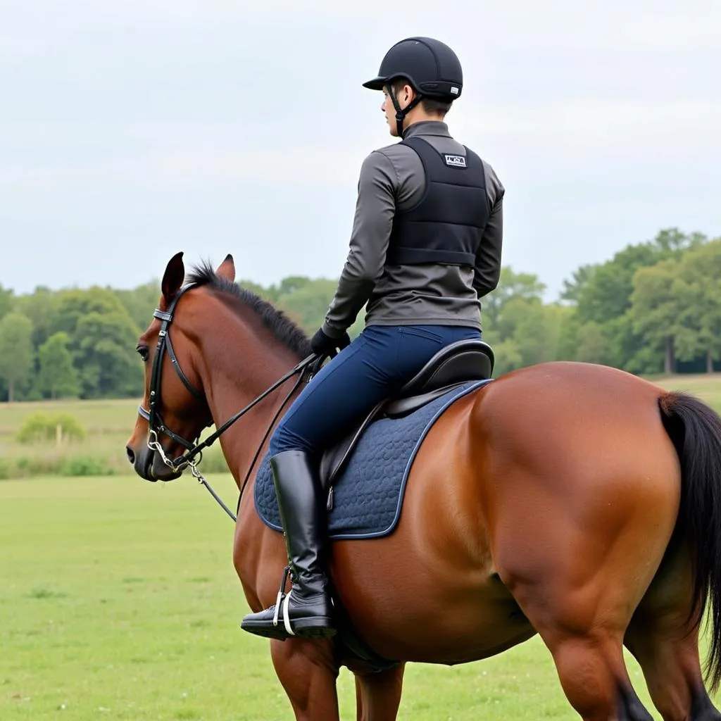 Horse Rider Wearing a Body Protector