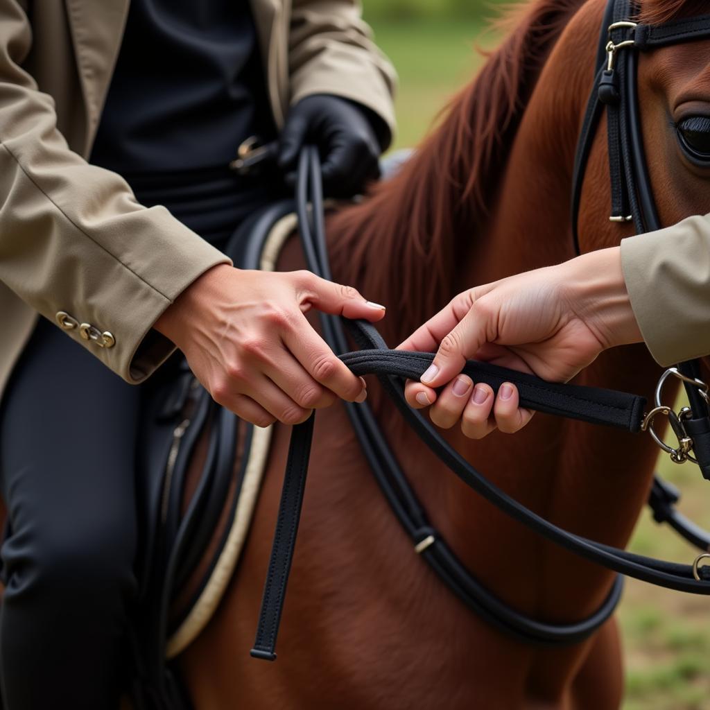 Horse and Rider with Reins