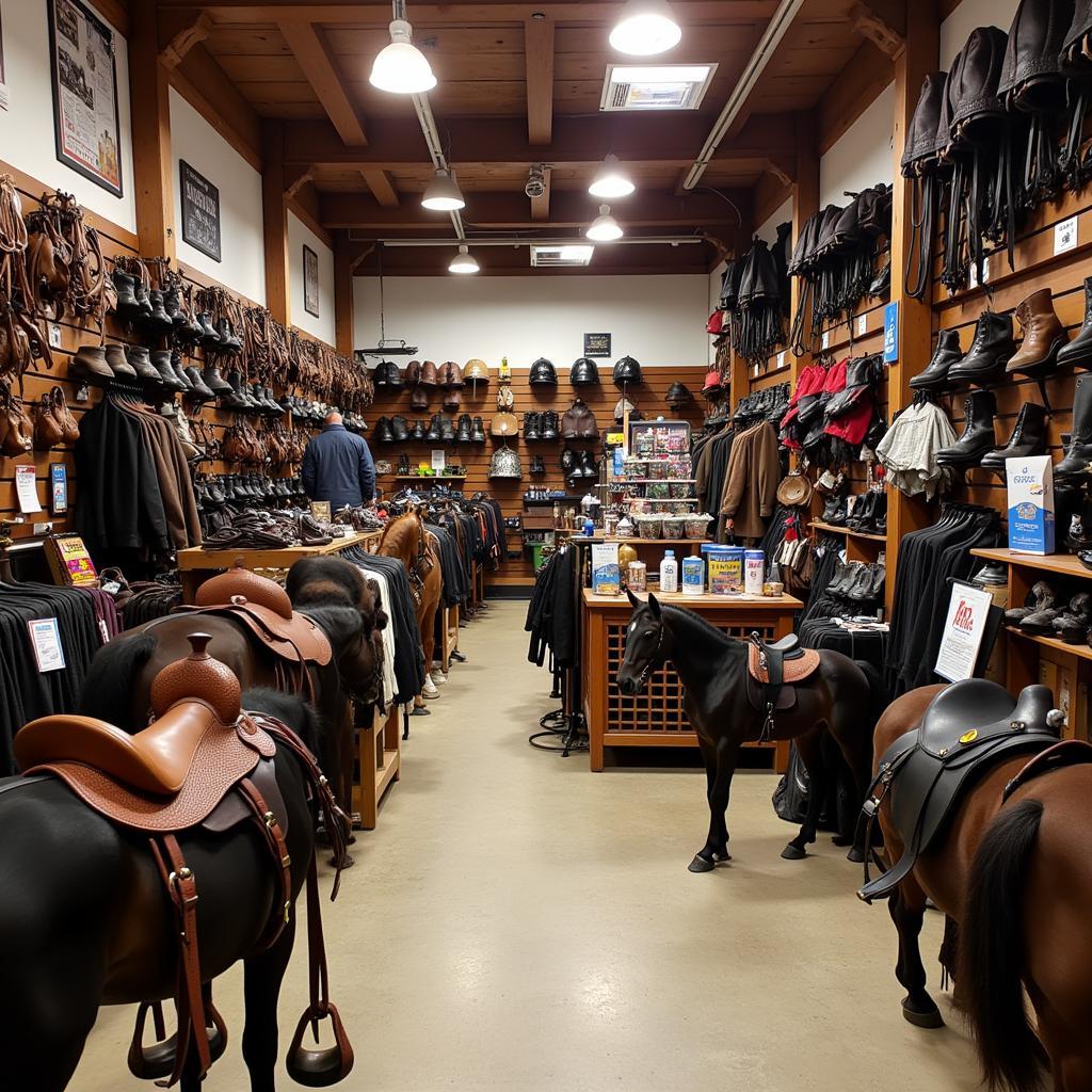 Essential Horse Riding Equipment in a Shop