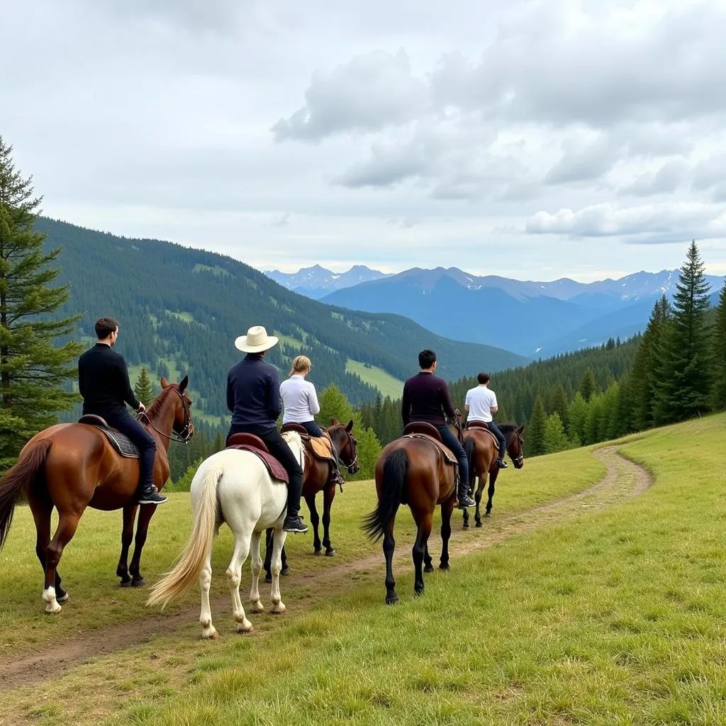 Horse riding on a beautiful trail