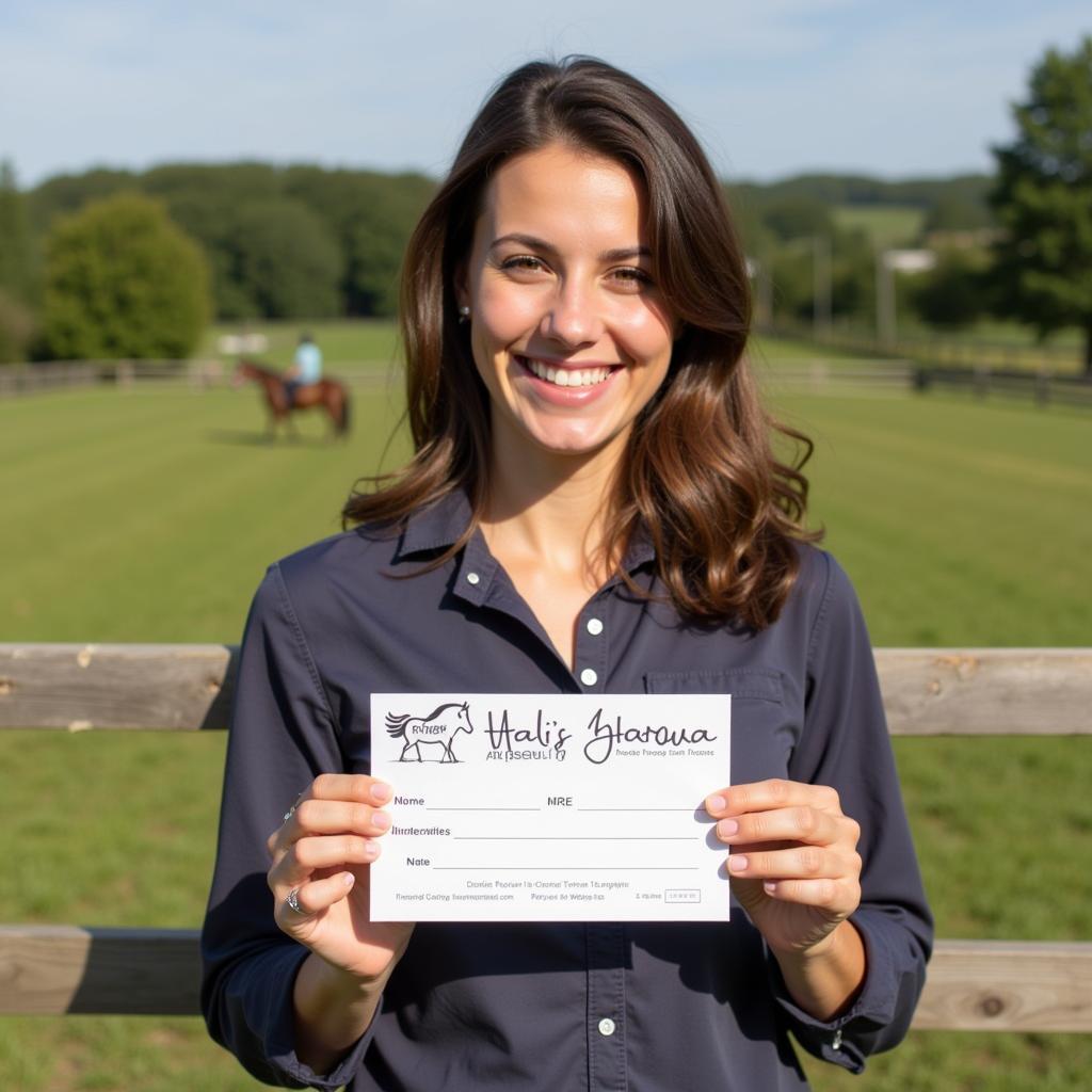 Horse Riding Lessons Gift Certificate