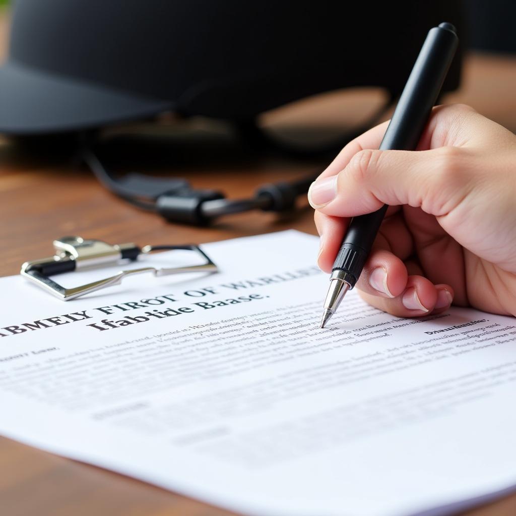 Signing a Horse Riding Liability Waiver