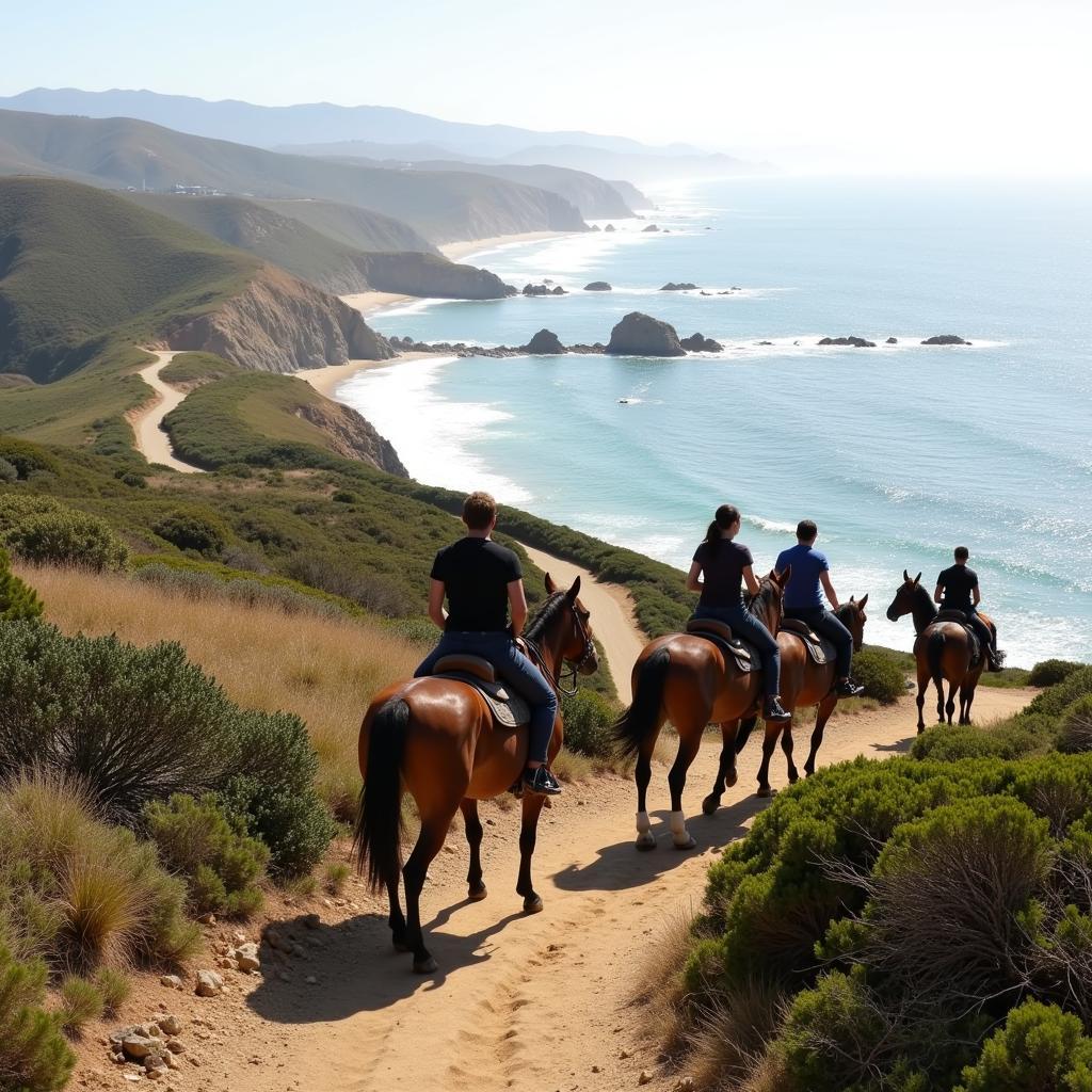 Horseback Riding on a Coastal Trail in Newport Beach