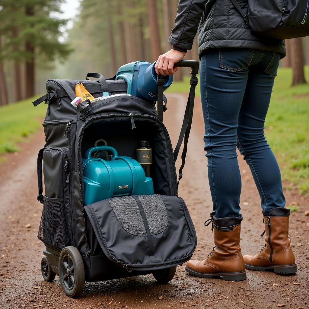 Packing a horse rolling backpack