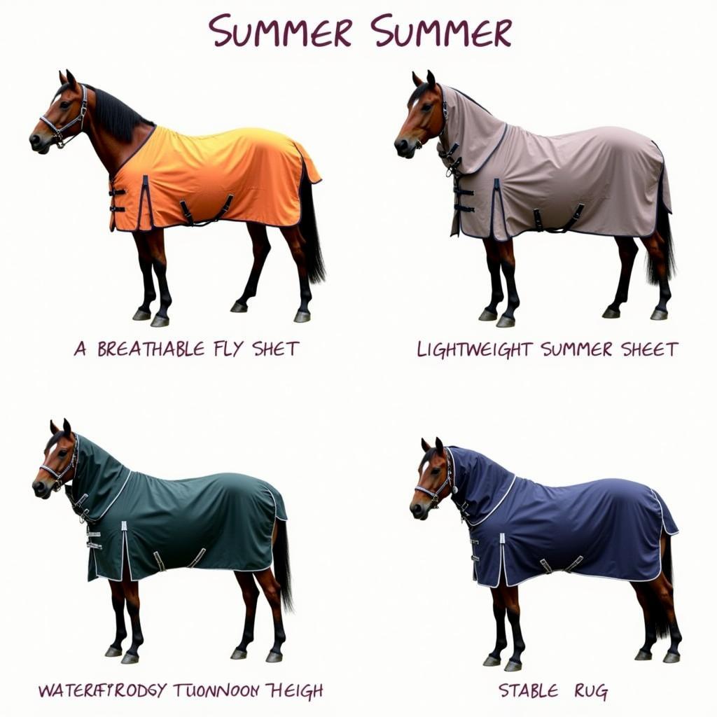 Different types of summer horse rugs