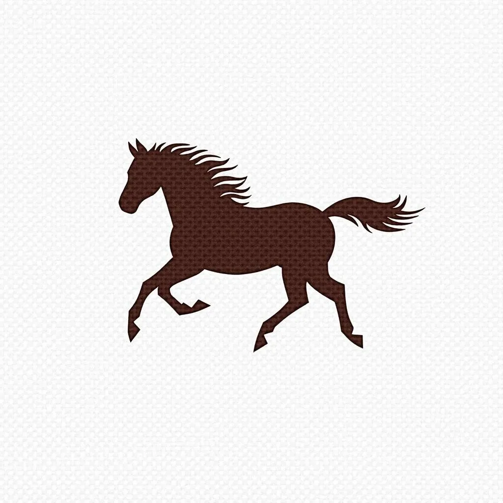 Cross Stitch Running Horse Silhouette Pattern