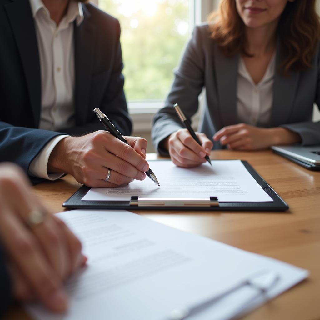 Buyer and Seller Signing a Horse Sale Contract