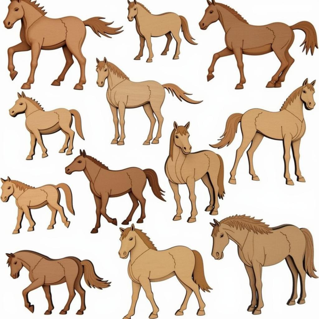 Various horse shaped puzzles