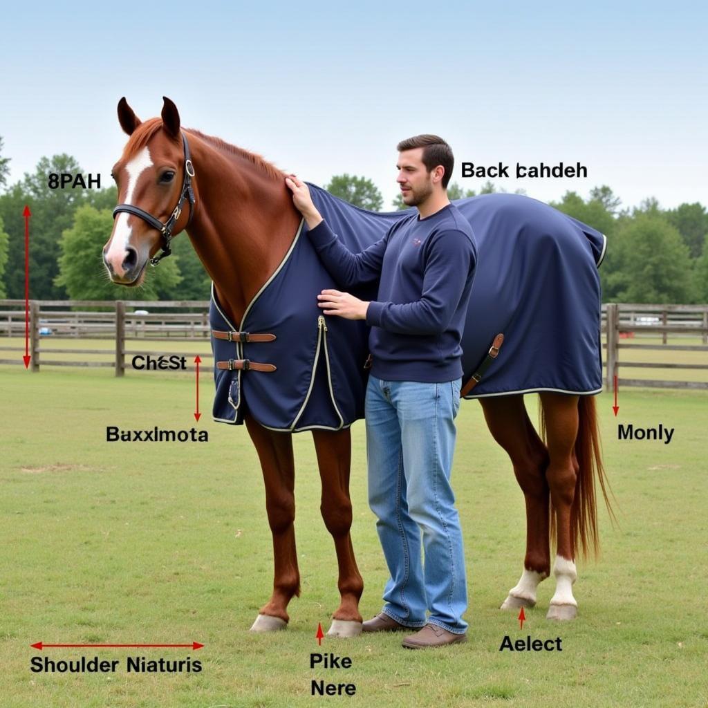 Measuring a horse for a waterproof sheet