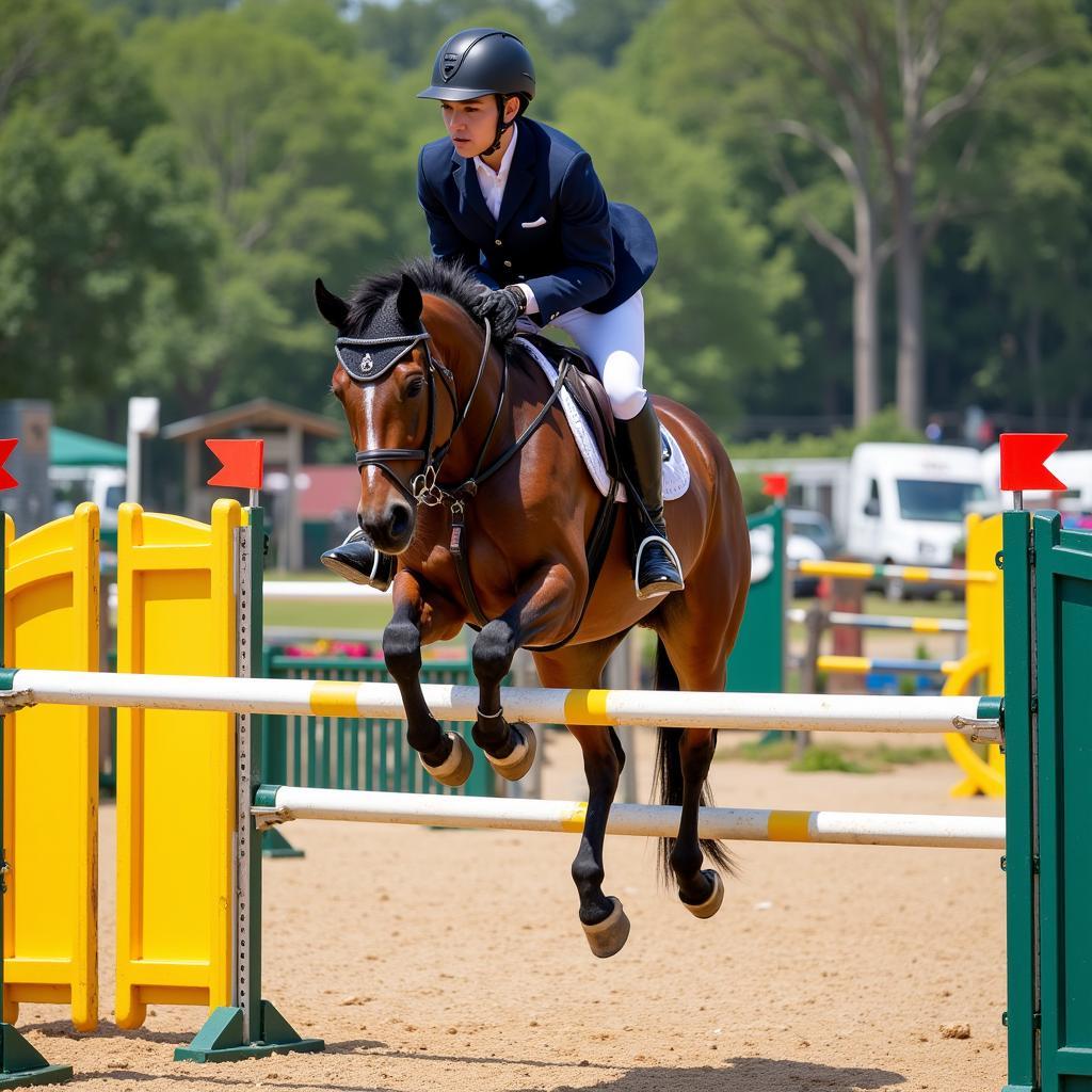 Horse and rider competing in a Syracuse horse show