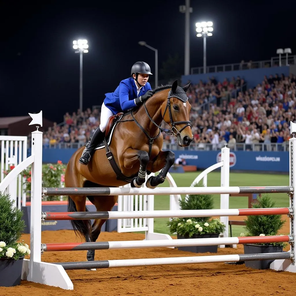 Horse show jumping competition in Tulsa