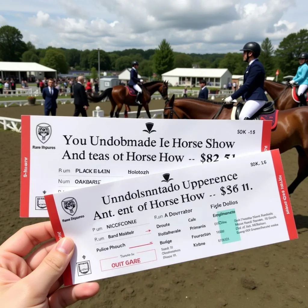 A pair of tickets to a prestigious horse show