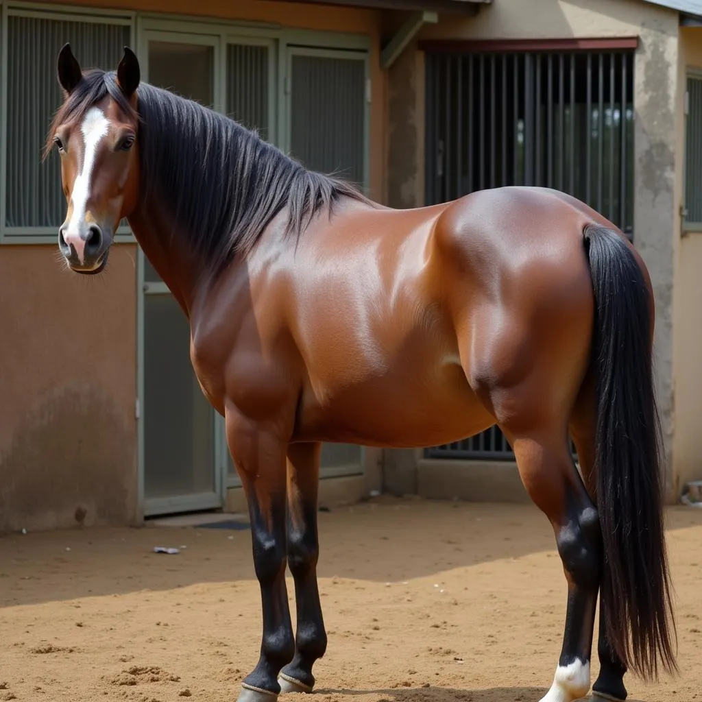 Horse Showing Flank Fluttering After Exercise